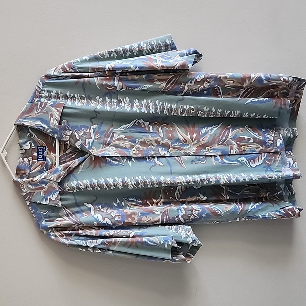 Hawaiian Shirt Men Large Floral Cuban Camp Short Sleeve Rayon Lightweight USA